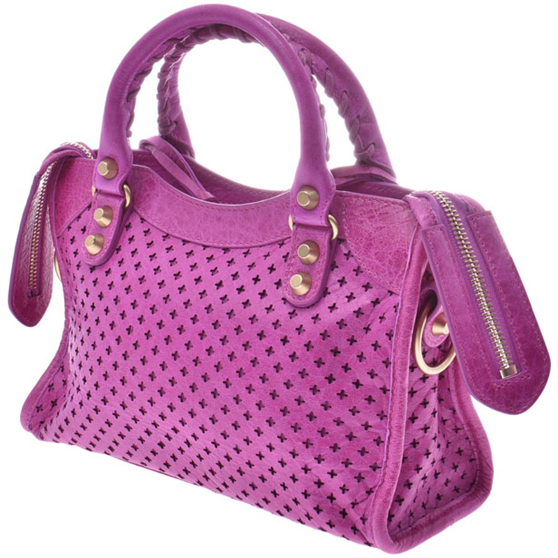 

Balenciaga Voilet Leather Mini Classic Edge City Bag, Purple