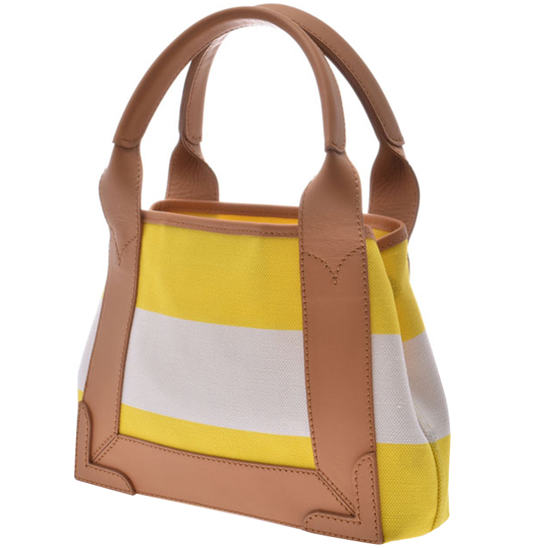 

Balenciaga Yellow/White/Brown Canvas Navy Hippo  Bag, Multicolor