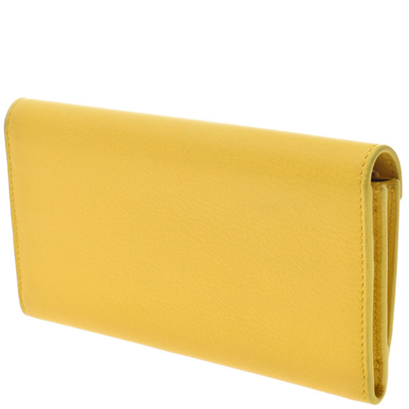 

Balenciaga Yellow Leather Paper Long Wallet