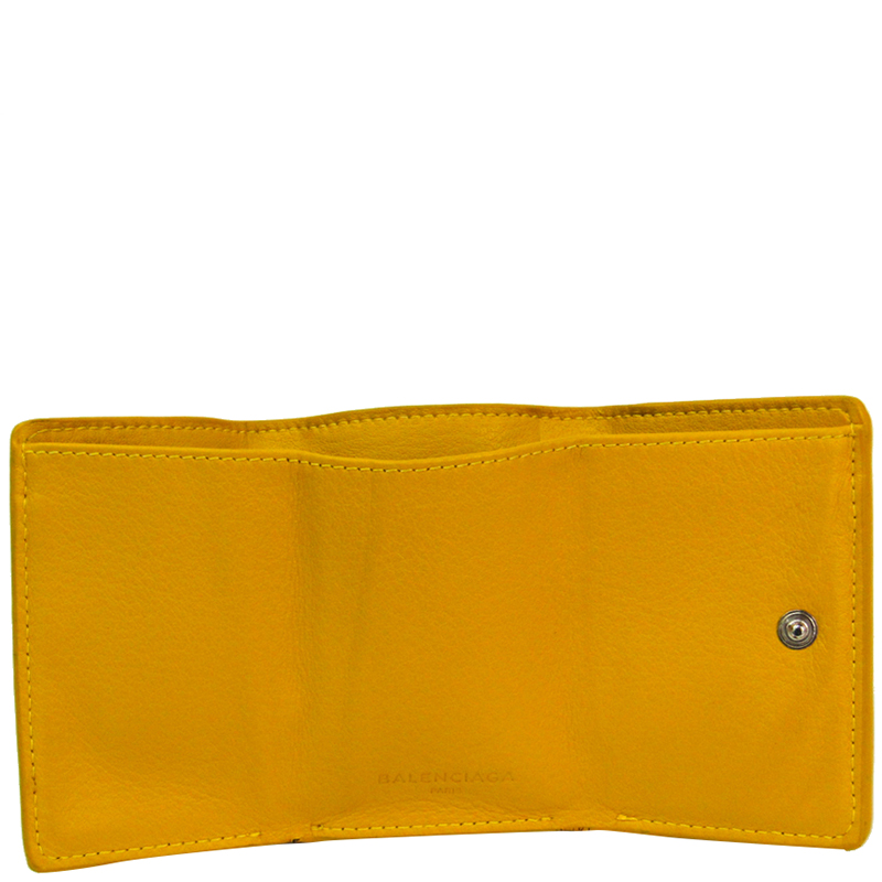 

Balenciaga Yellow Leather Paper Mini Wallet