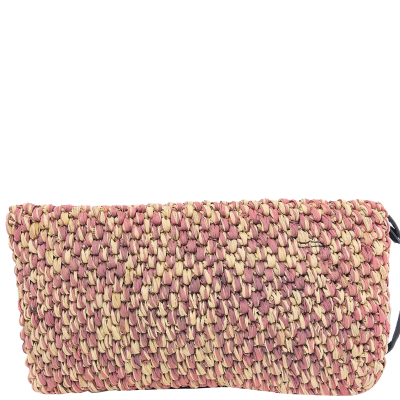 

Balenciaga Pink/Purple Straw Envelope Clutch Bag, Orange