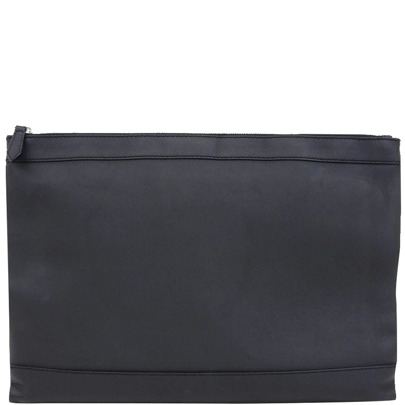 

Balenciaga Black Leather Logo Clutch Bag