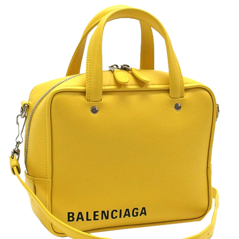 

Balenciaga Yellow Leather Square Shoulder Bag