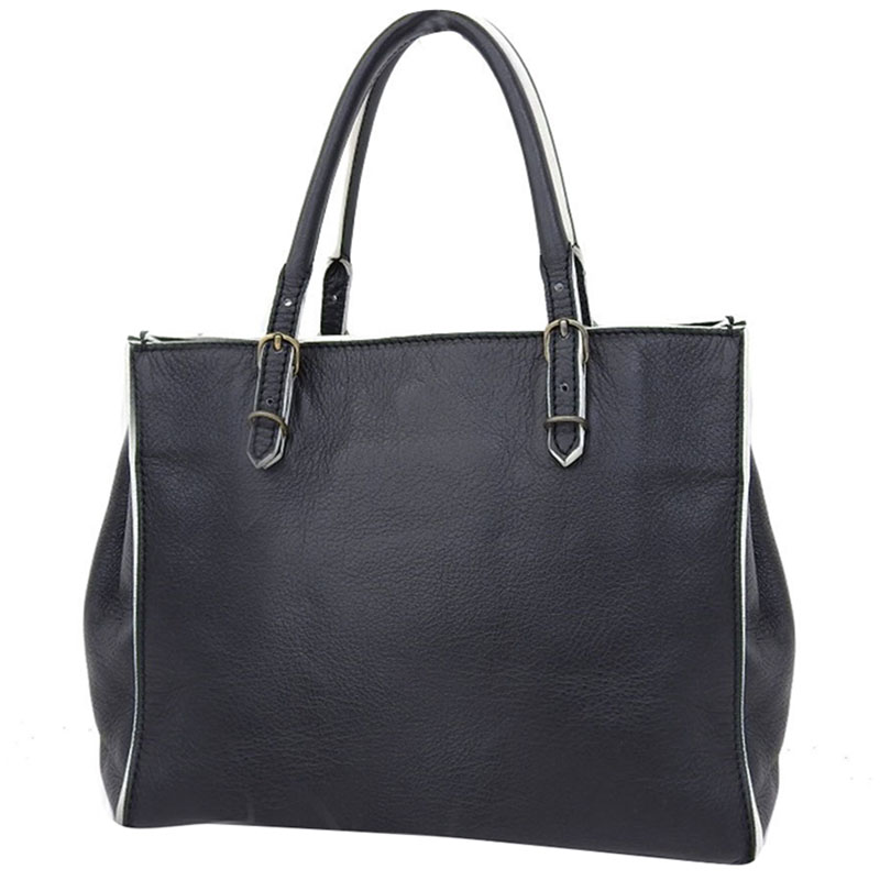 

Balenciaga Black/White Leather Mini Paper Tote Bag