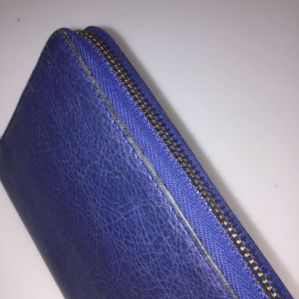 Balenciaga Blue Leather Giant Continental Zip Long Wallet Balenciaga Tlc