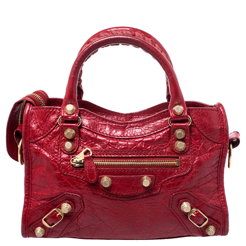 Balenciaga Red Leather Mini RGH City Bag Balenciaga | The Luxury Closet