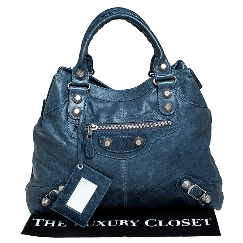 blue balenciaga handbag