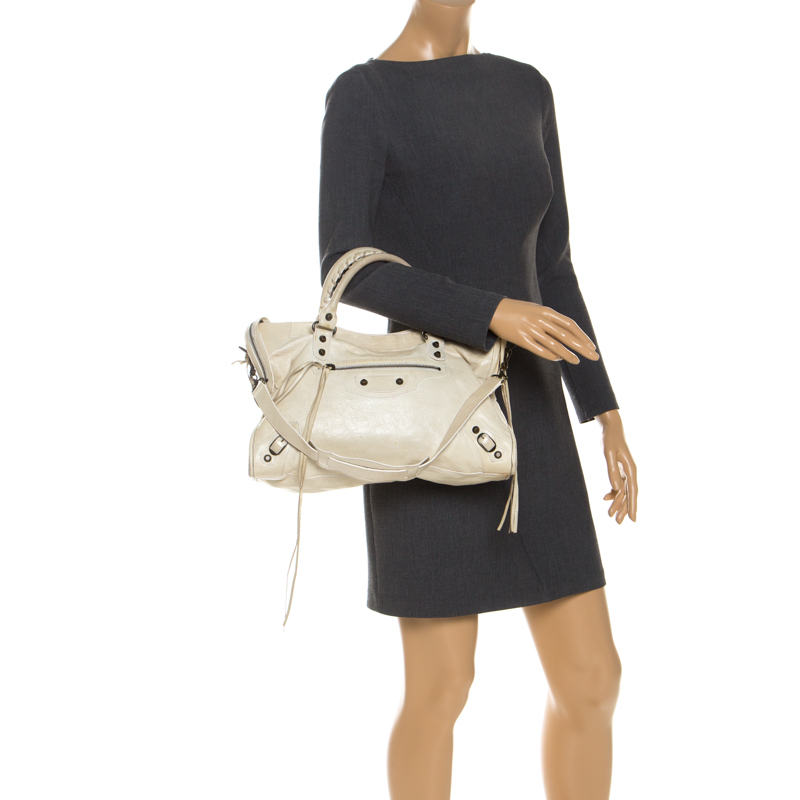 

Balenciaga White Leather Classic City Tote
