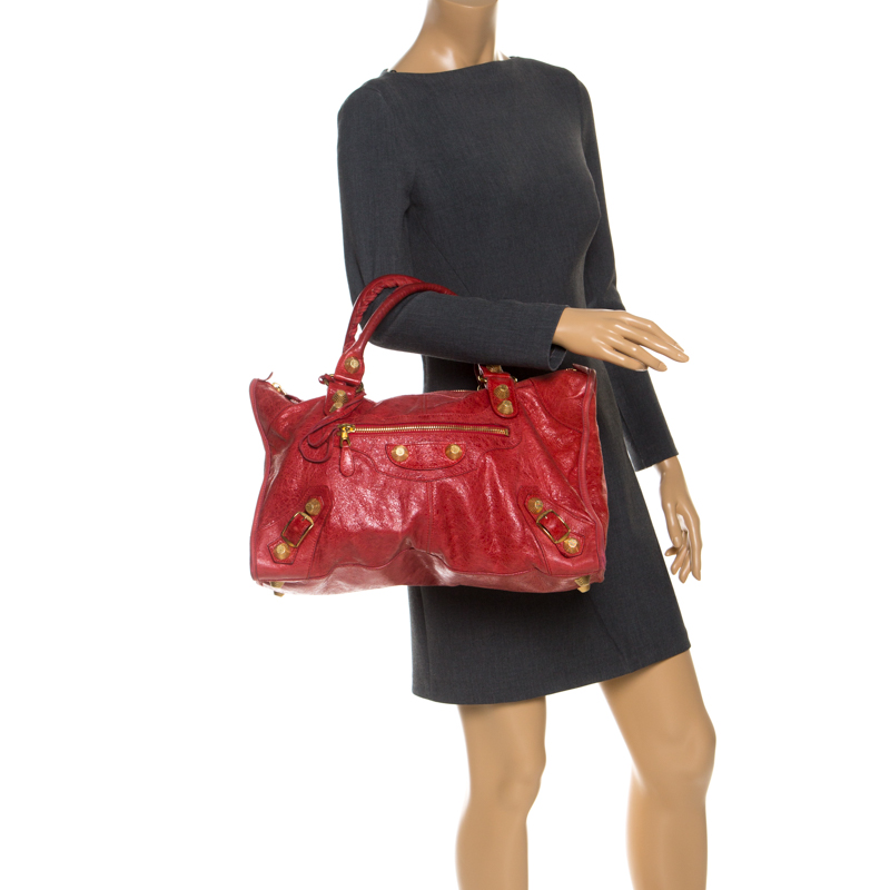 

Balenciaga Red Leather GGH Work Bag