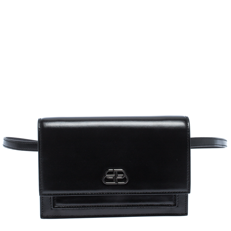 Balenciaga Black Leather XS Sharp Belt Bag