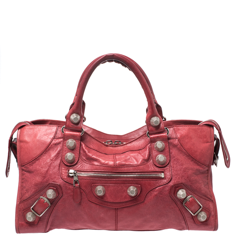 Pre-owned Balenciaga Red Leather Gsh Part Time Bag