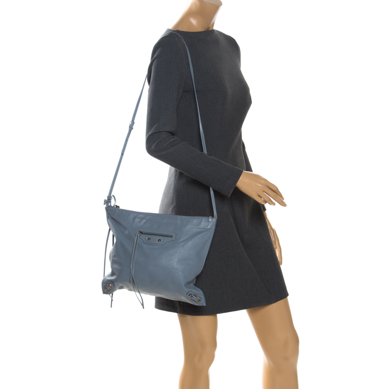 

Balenciaga Blue Lambskin Leather Flat Crossbody Bag