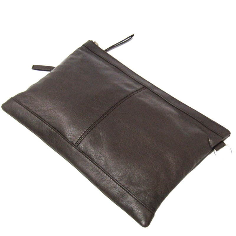 

Balenciaga Brown Leather Classic Clip  Clutch Bag