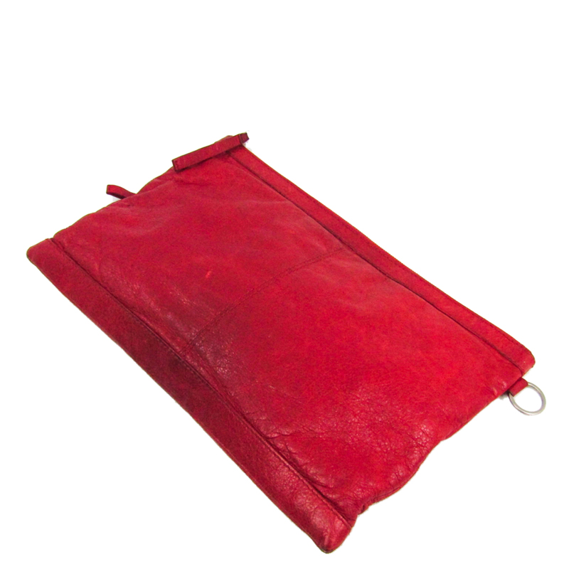 

Balenciaga Red Leather Clip  Clutch