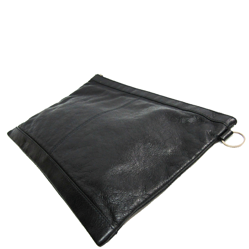 

Balenciaga Black Leather Clip  Clutch