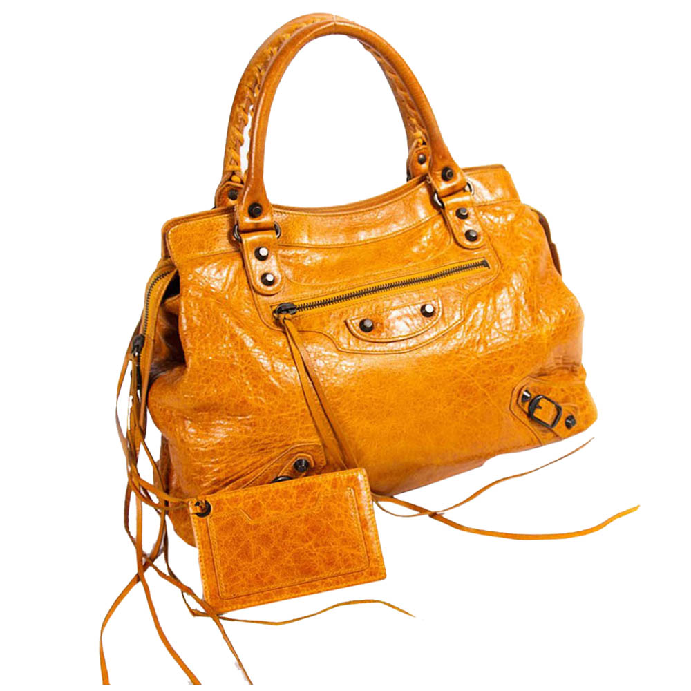 

Balenciaga Yellow Mustard Leather Classic City Bag