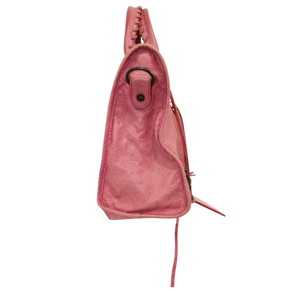 

Balenciaga Pink Leather Motocross Classic Bag