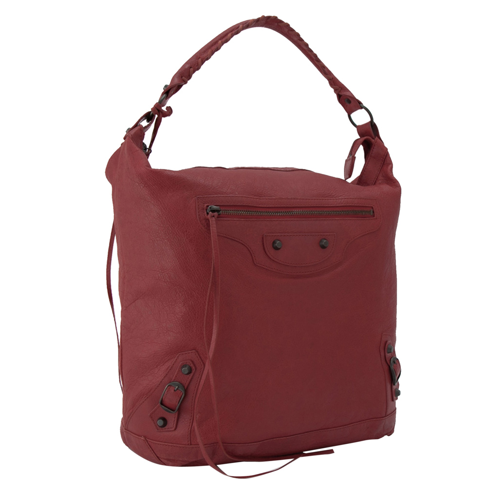 

Balenciaga Red Leather Motocross Classic Day Bag