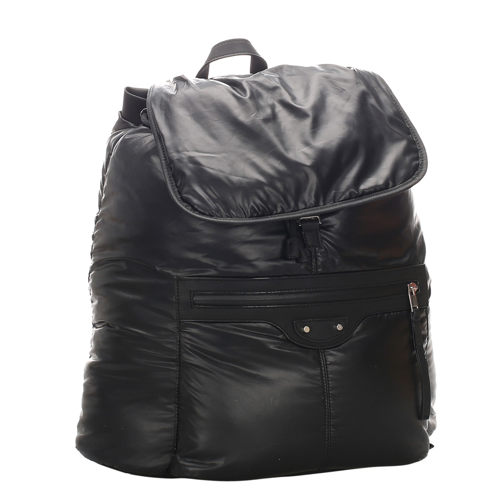 

Balenciaga Black Vinyl Plastic Traveler  Backpack