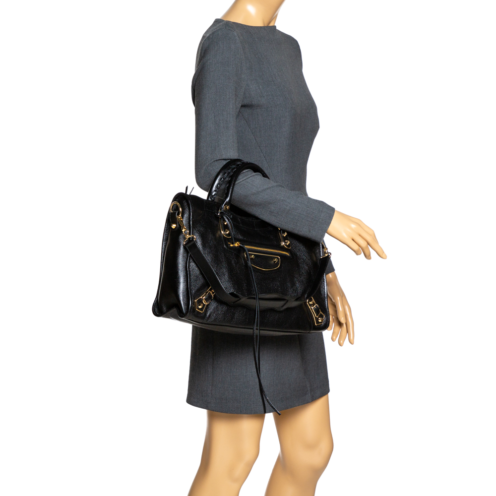 

Balenciaga Black Leather RH City Tote