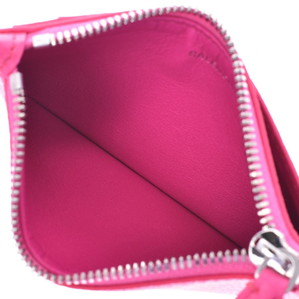 

Balenciaga Pink Leather Card/Coin Case Wallet