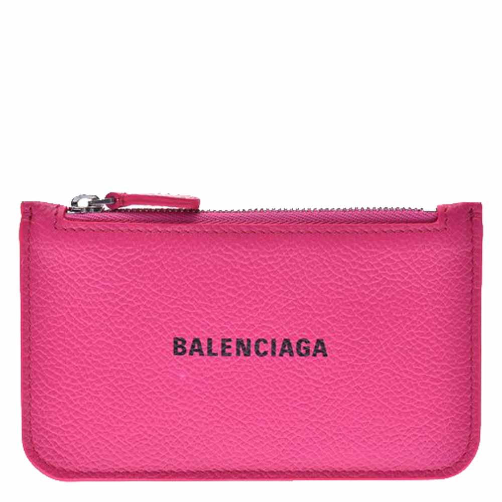 Pre-owned Balenciaga Pink Leather Card/coin Case Wallet | ModeSens