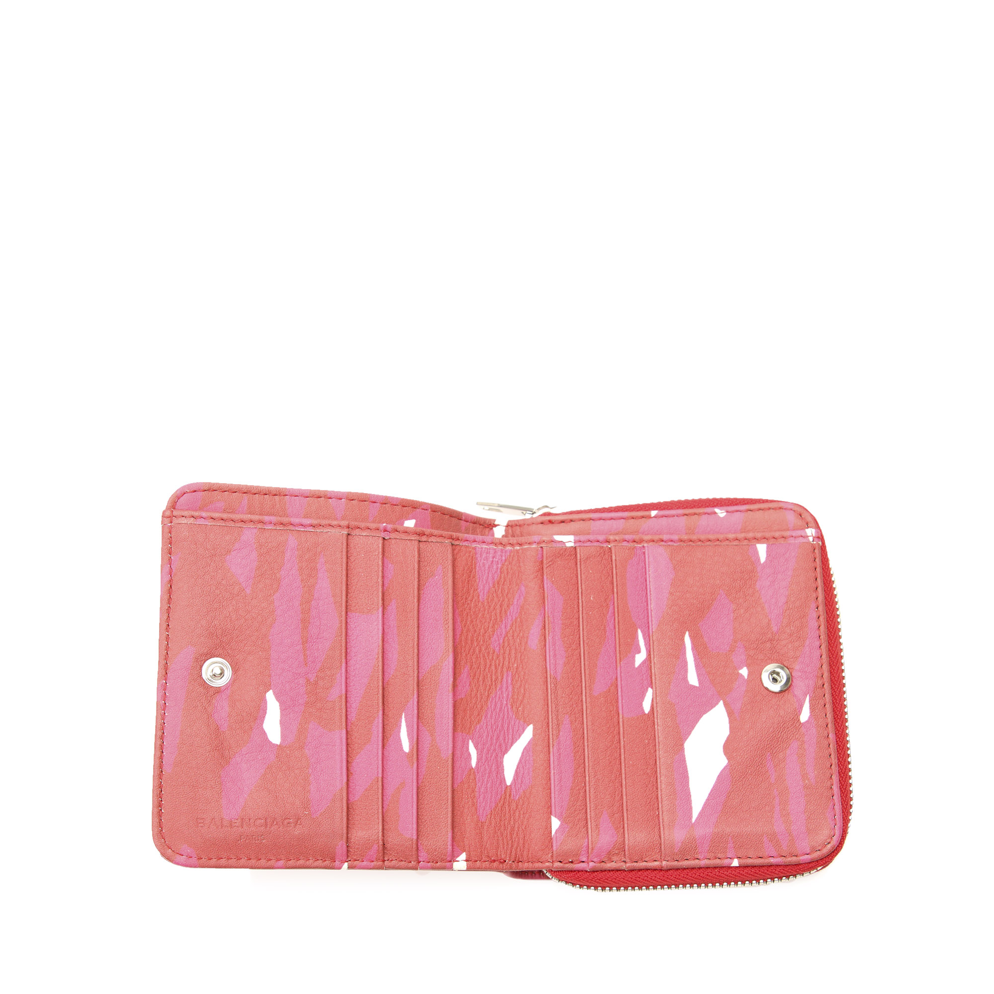 

Balenciaga Red Leather Small Printed Wallet