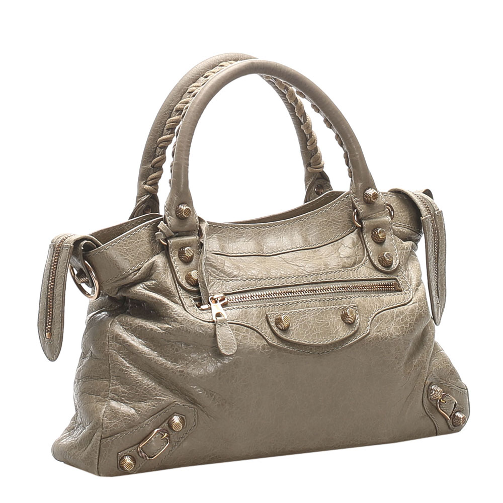 

Balenciaga Grey Leather Motocross Giant Totes