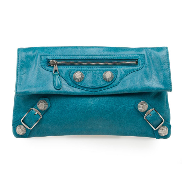 مملوكة مسبقًا Balenciaga Blue Giant Envelope Clutch