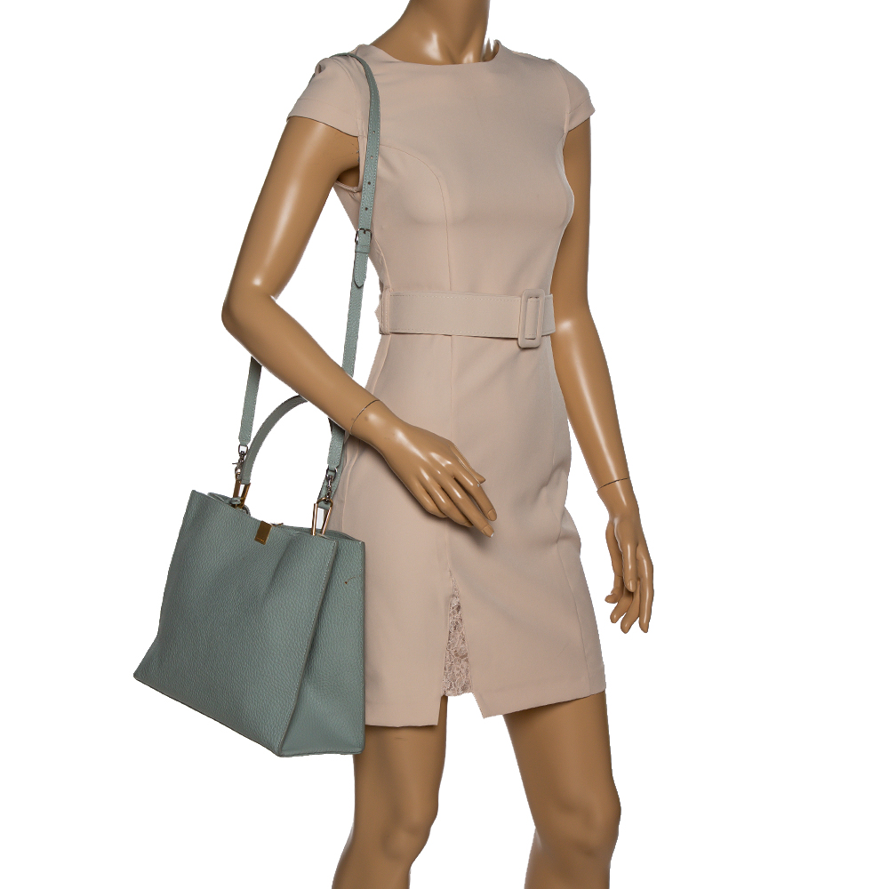 

Balenciaga Pale Green Leather Le Dix Cabas Tote