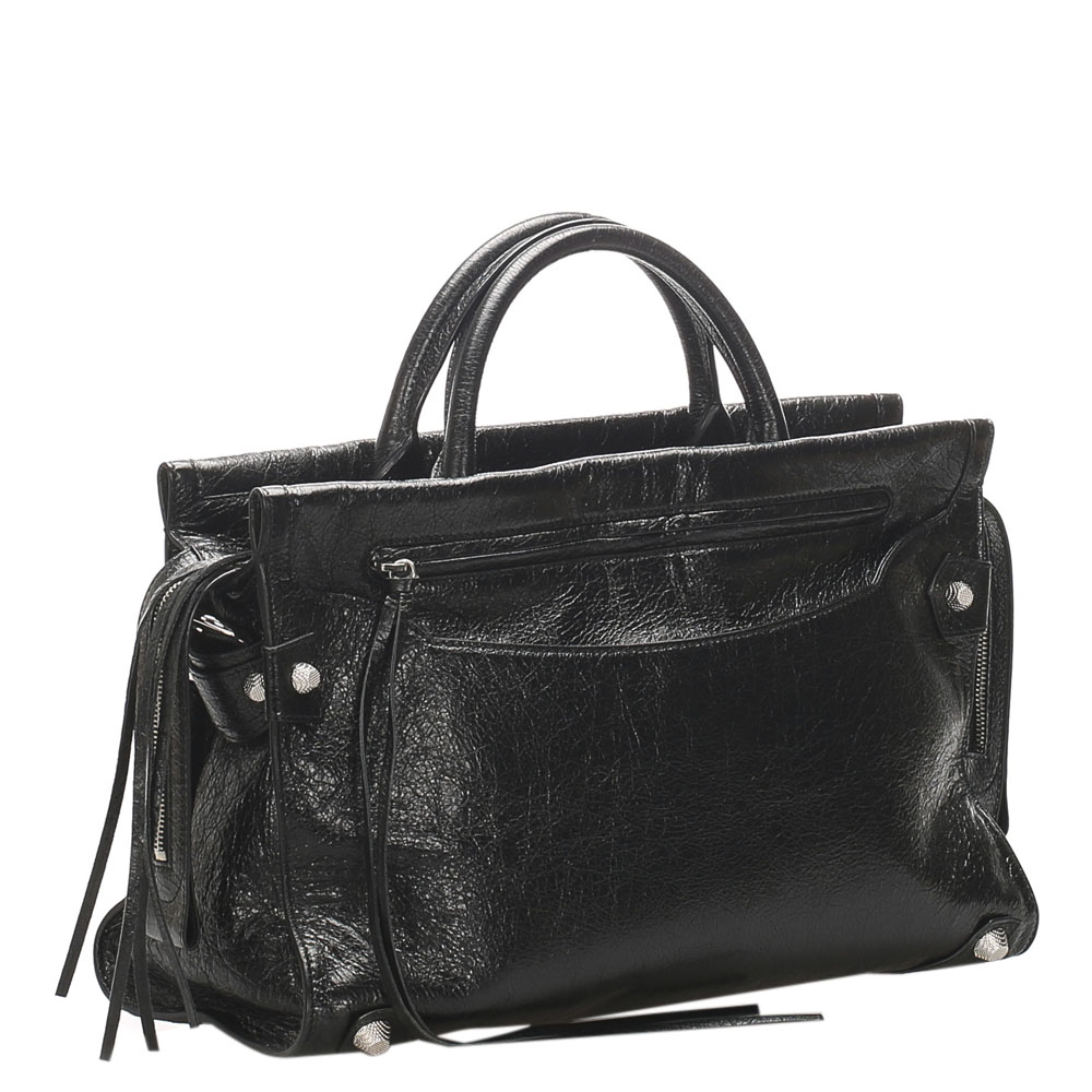 

Balenciaga Black Leather Mute City Giant Satchel