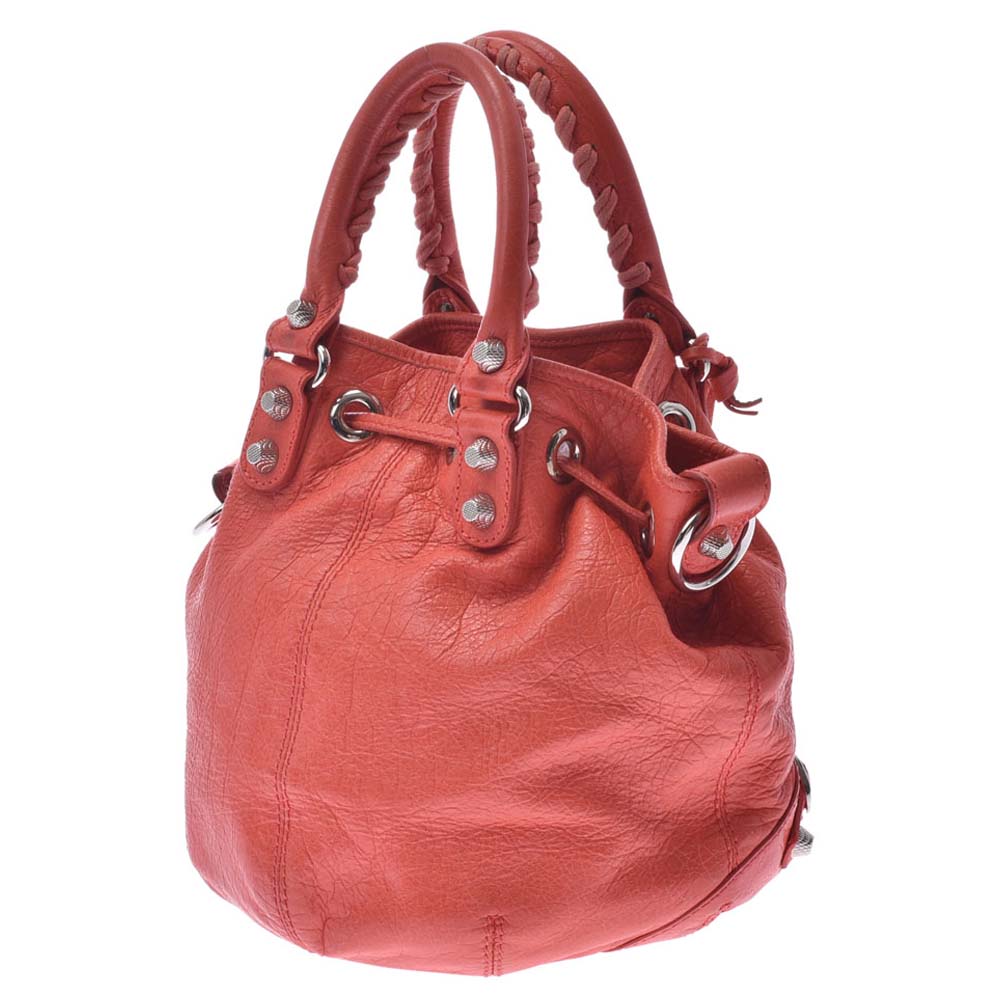 

Balenciaga Orange Leather Pompon Mini Bag
