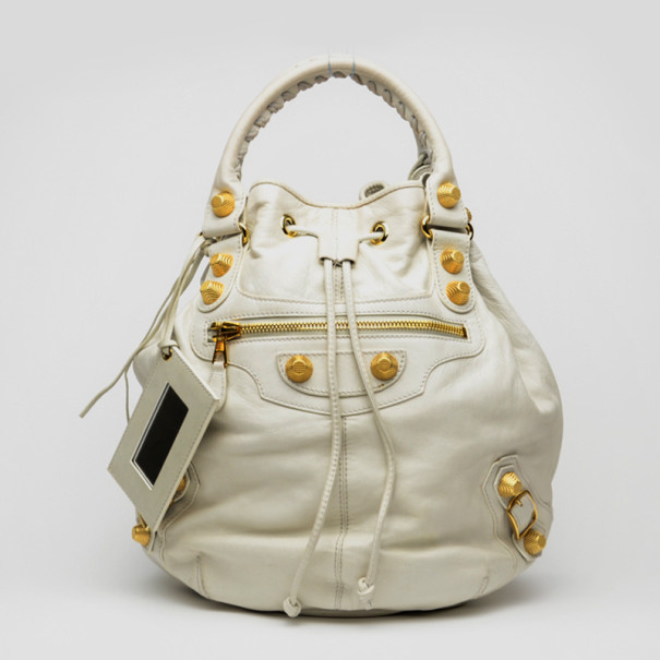 Formålet Tilkalde vinge Balenciaga Giant 12 Rose Gold Mini Pompon Gris Tarmac Handbag Balenciaga |  TLC