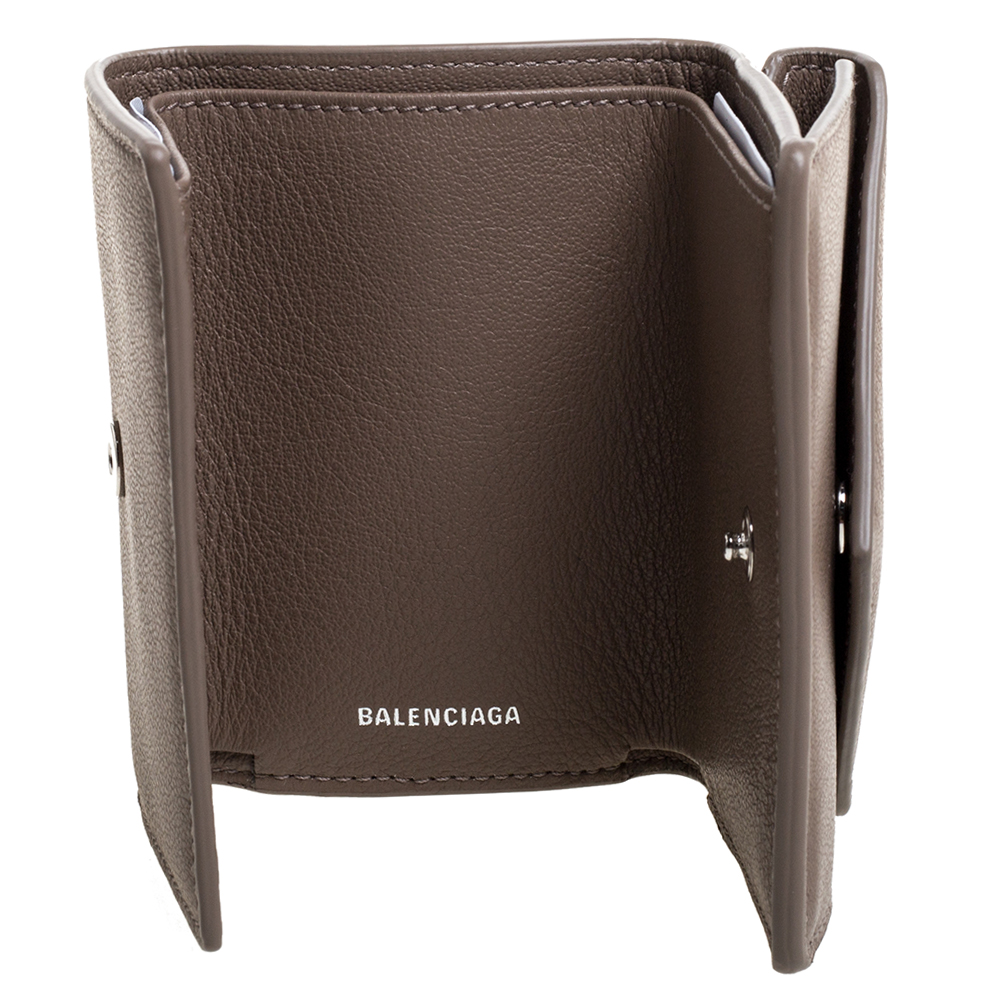 

Balenciaga Dark Beige Leather Mini Papier Wallet