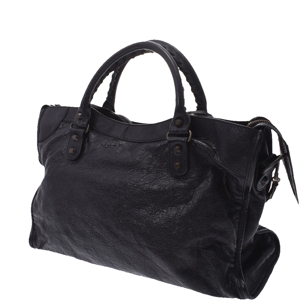

Balenciaga Black Leather Motorcycle City Bag
