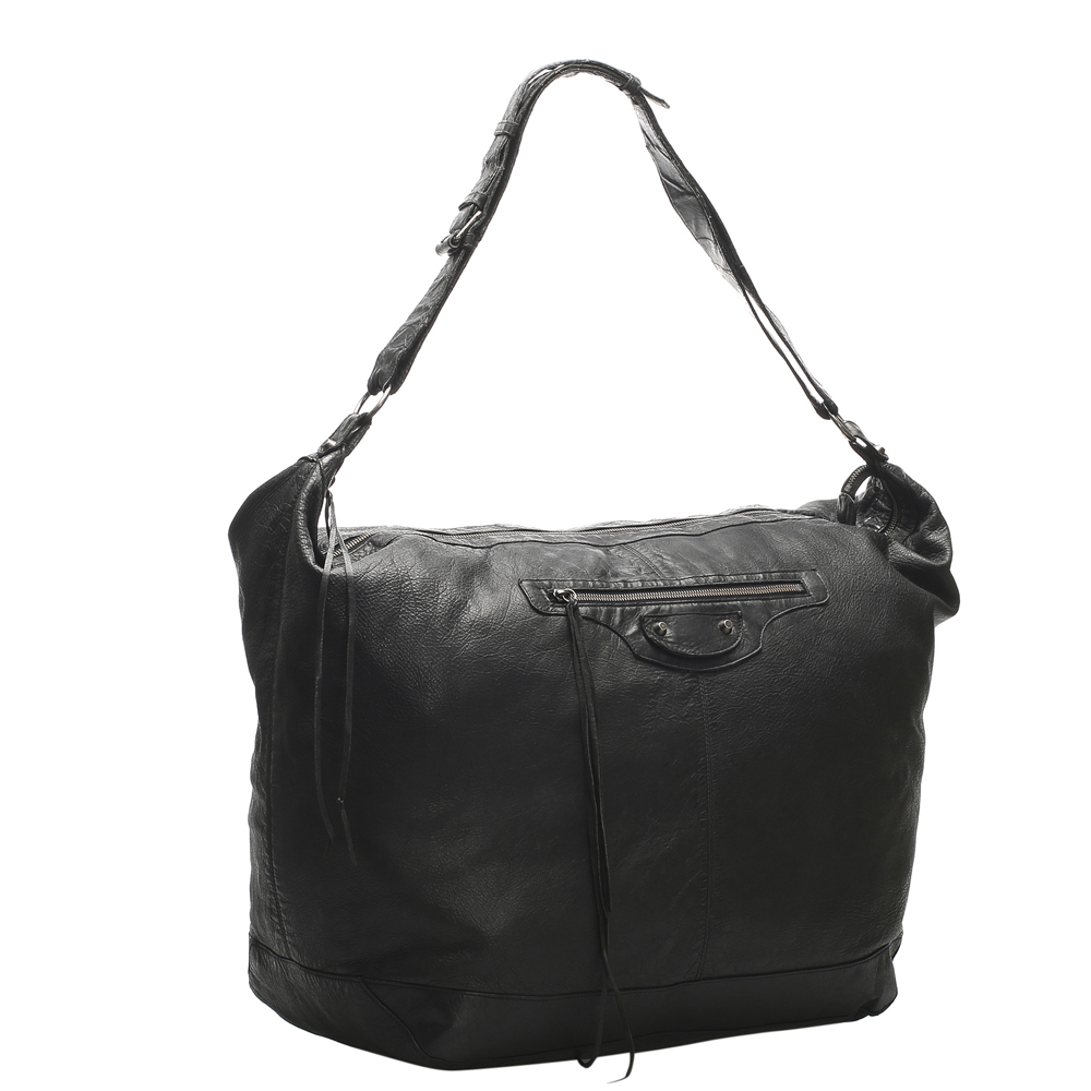 

Balenciaga Grey Leather Motocross Classic Day Shoulder Bag
