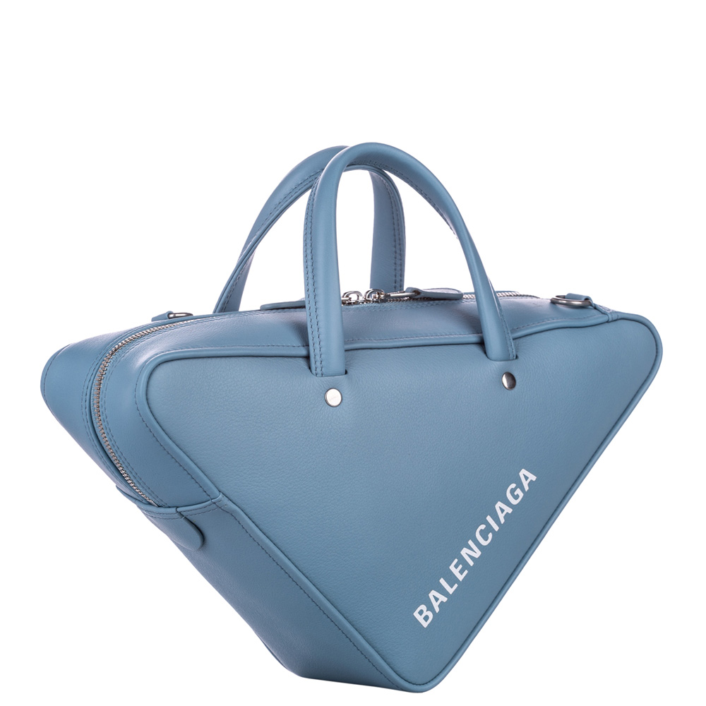 

Balenciaga Blue Leather Triangle Duffel  Bag