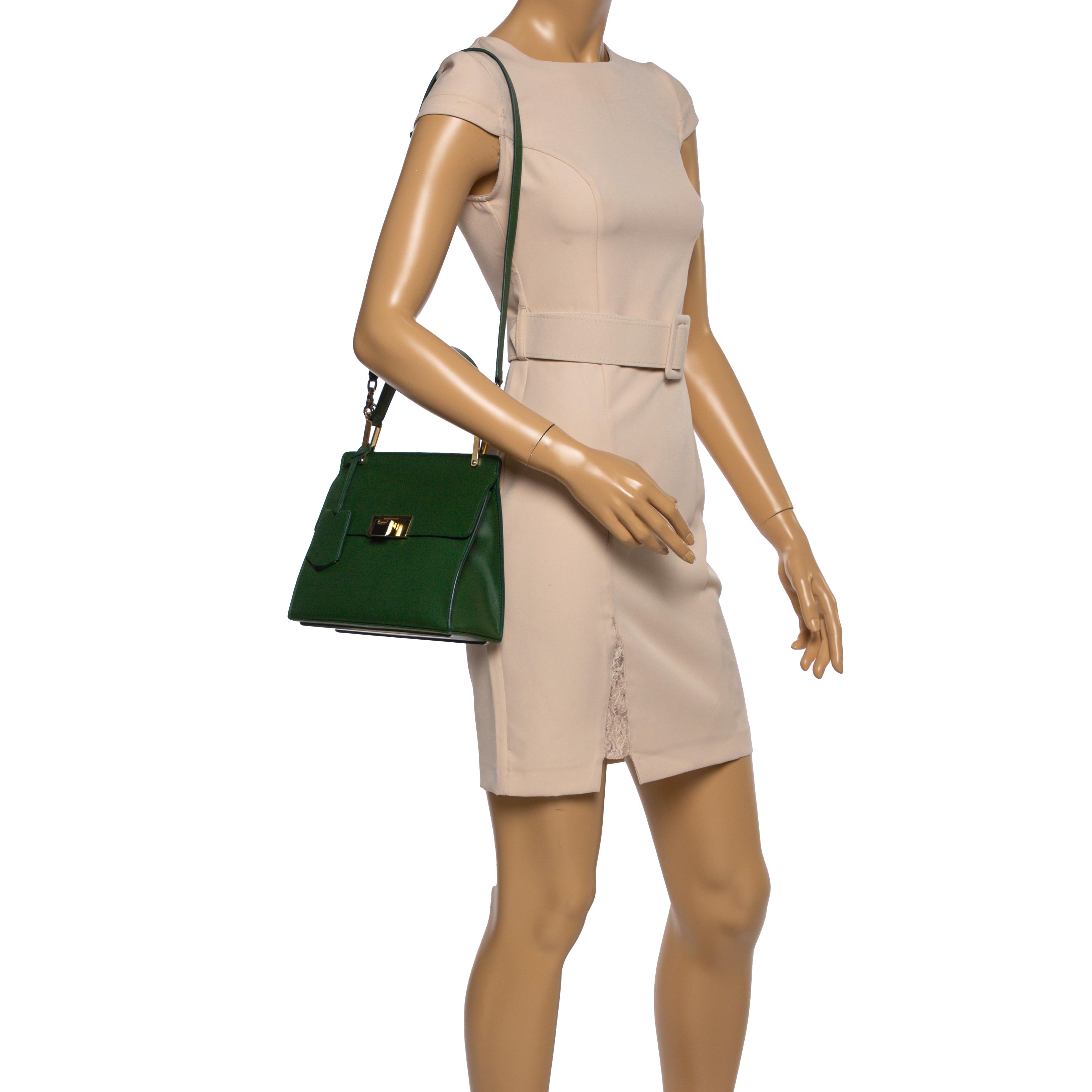 

Balenciaga Green Leather Le Dix Cartable Top Handle Bag