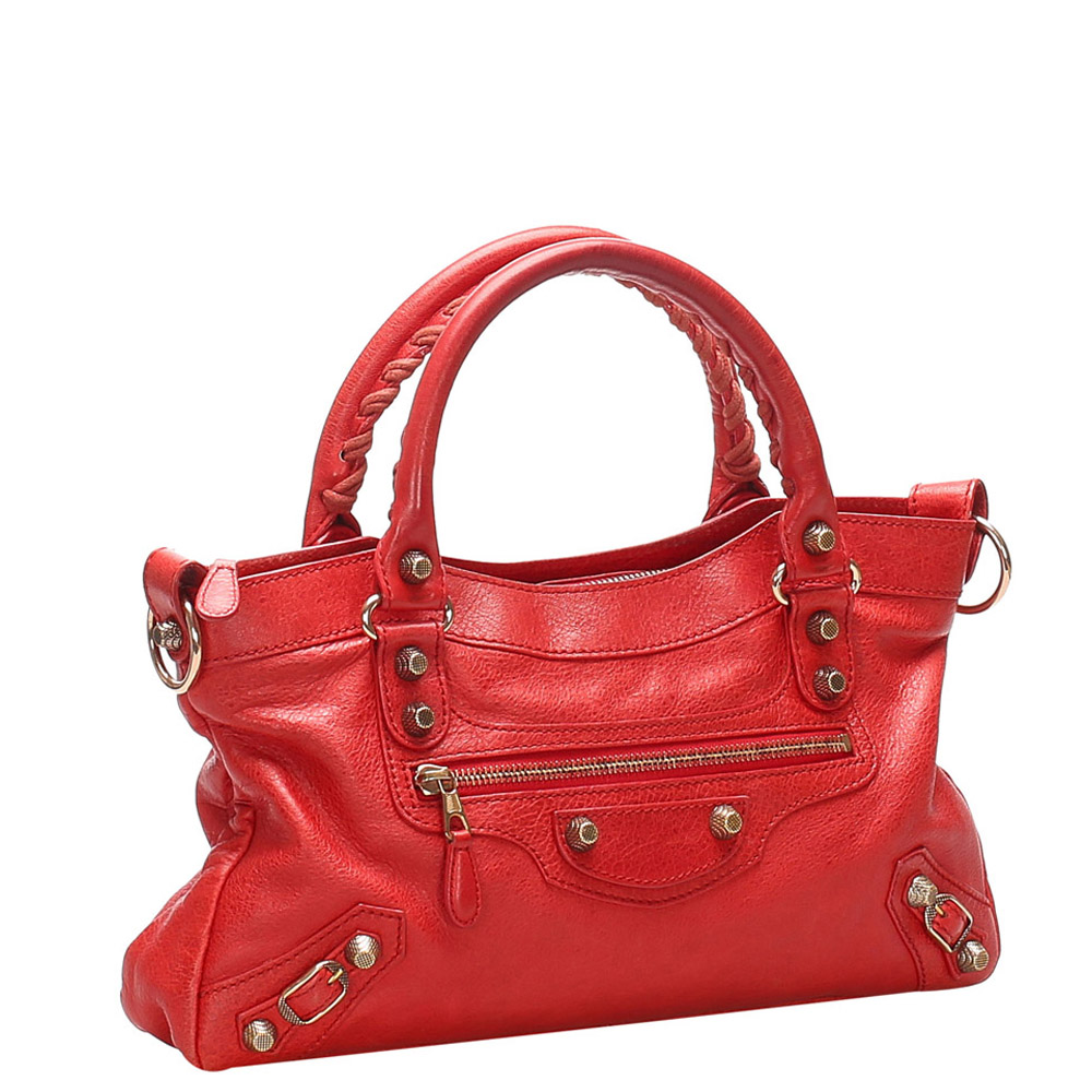 

Balenciaga Red Leather Motocross Giant First bag