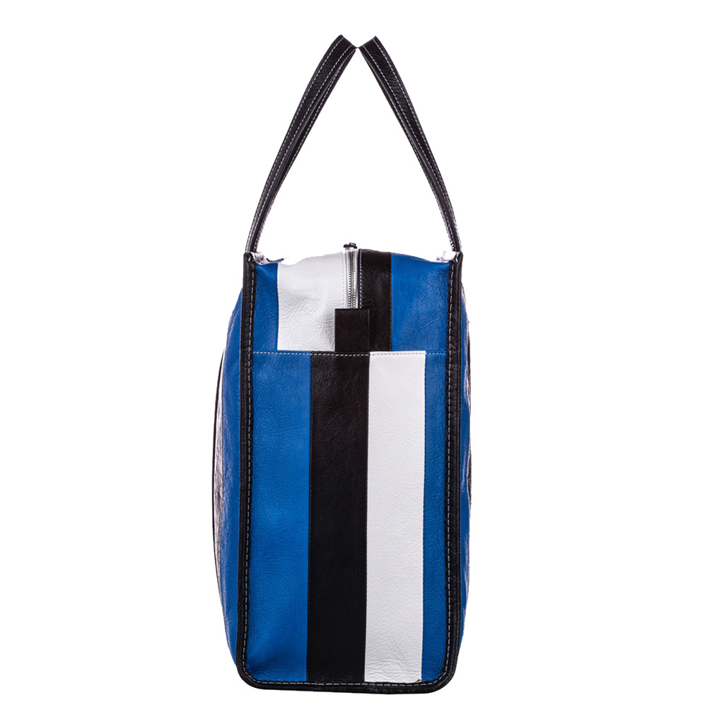 

Balenciaga Multicolor Leather Bazar Shopper Medium Tote Bag, Blue