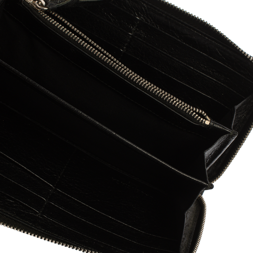 

Balenciaga Black Leather City Zip Around Wallet