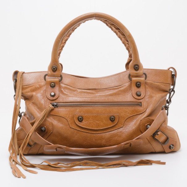Pre Owned Balenciaga Tan First Handbag 