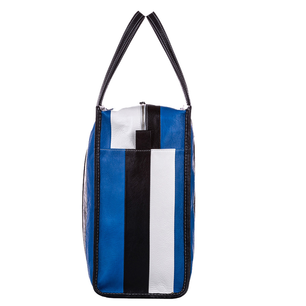 

Balenciaga Multicolor Lambskin Leather  Bazar Shopper Tote Bag, Blue