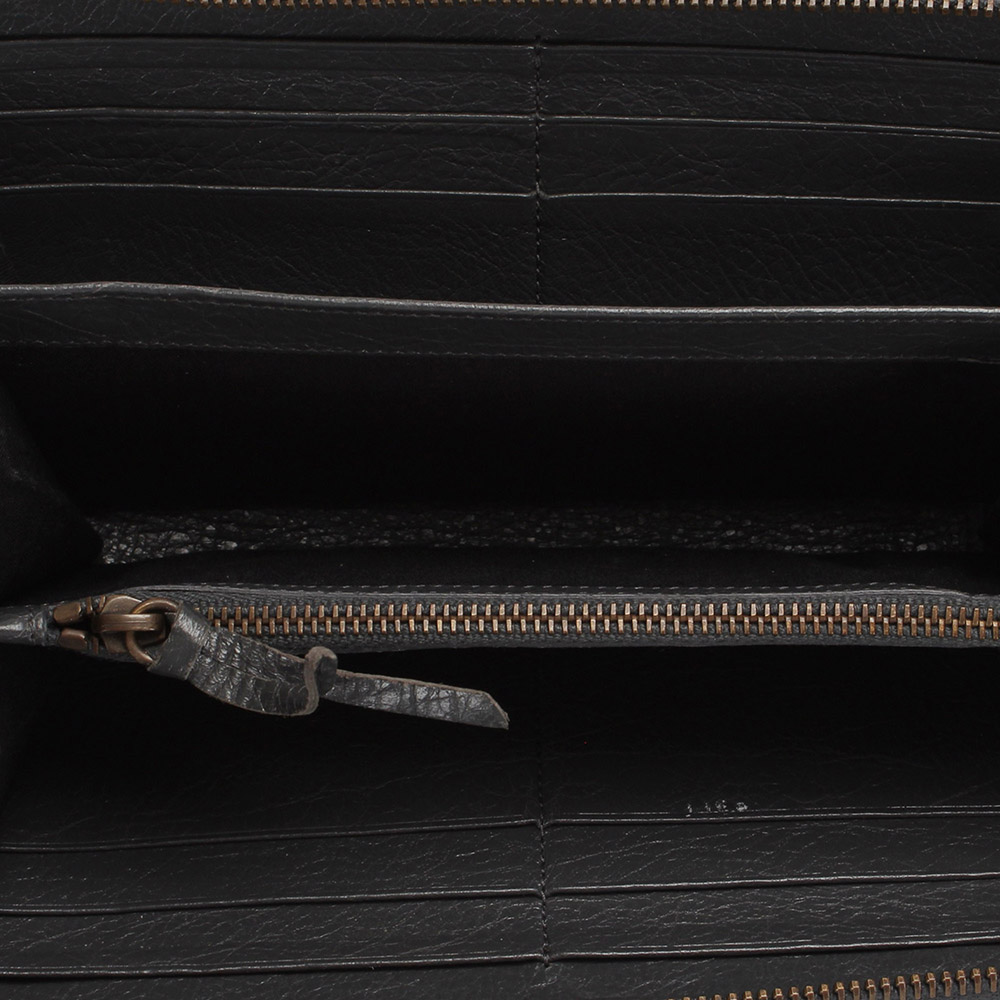 

Balenciaga Black Leather Classic Motocross Zip Wallet