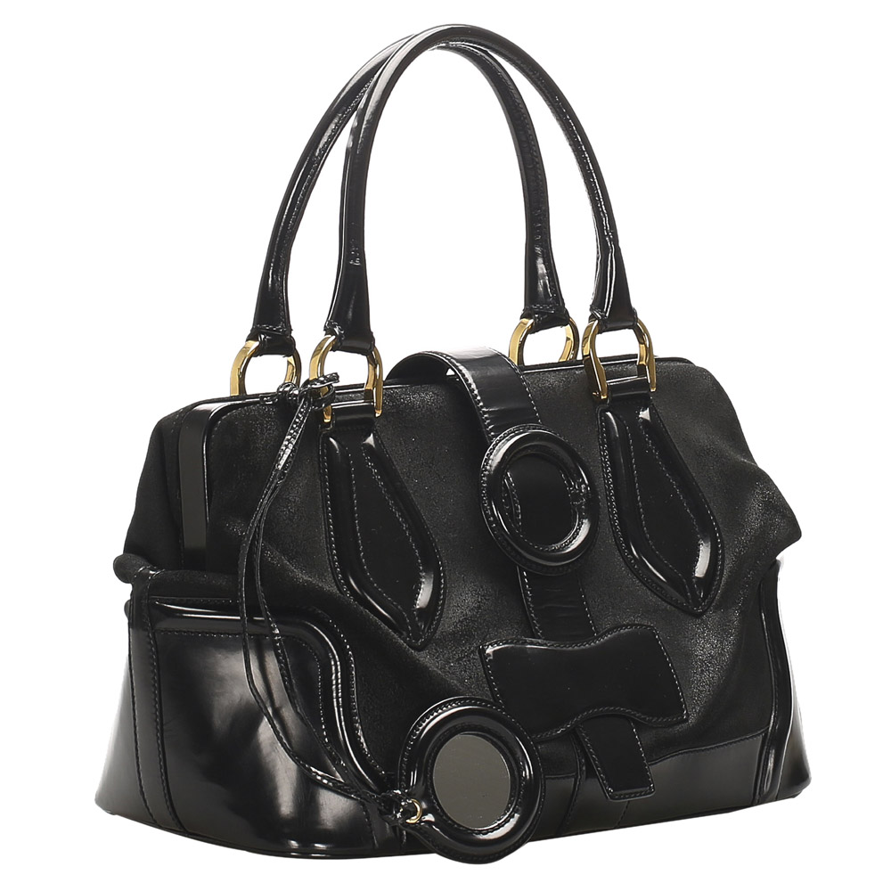 

Balenciaga Black Patent Leather/Suede Sac Superb Bag