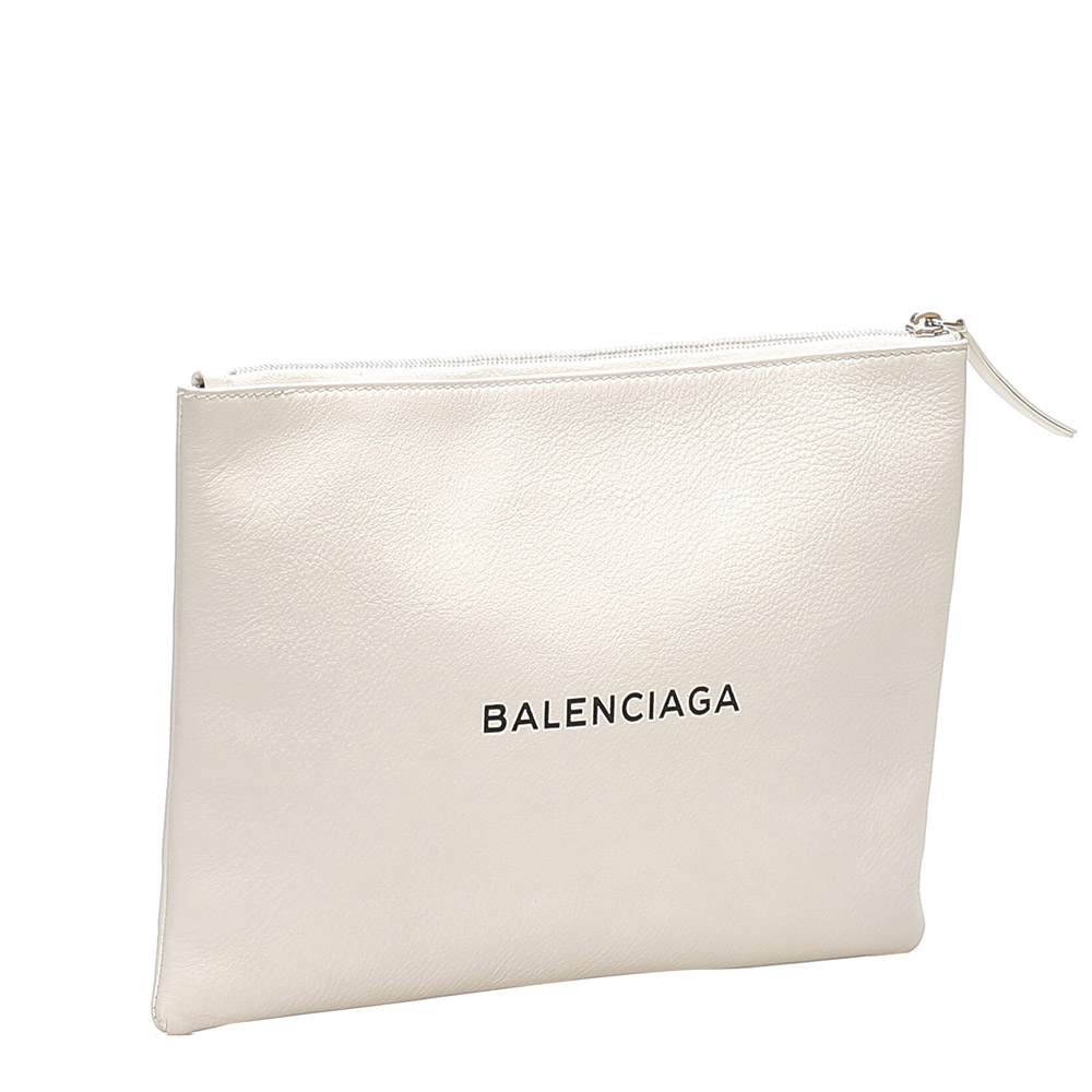 

Balenciaga White Leather Clutch Bag
