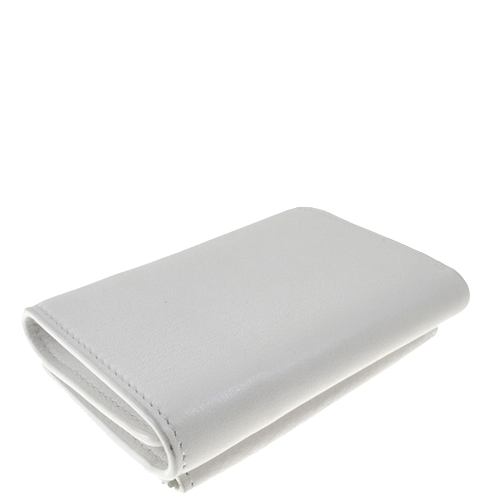 

Balenciaga White Leather Papier Zip-Around Wallet