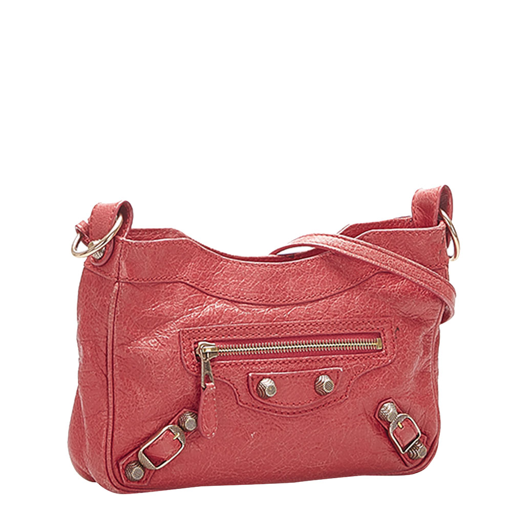 

Balenciaga Red Leather Motocross Classic Hip Crossbody Bag