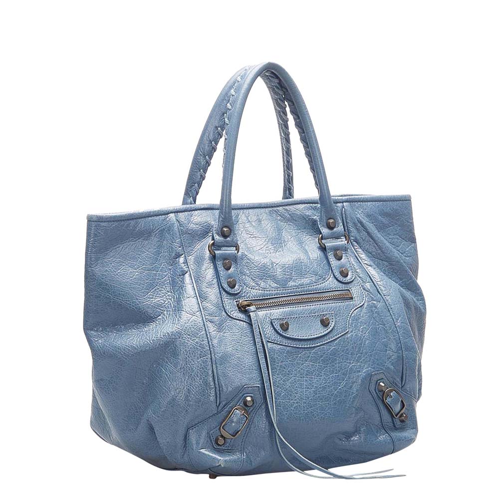 

Balenciaga Blue Leather Motocross Classic Sunday Bag