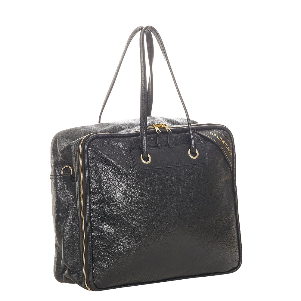 

Balenciaga Black Leather Blanket Square Bag